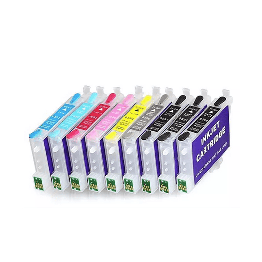 Refillable Ink Cartridges Compatible with R2400 Set of 9 - DTF Printing Supplies By DTF Megastore®